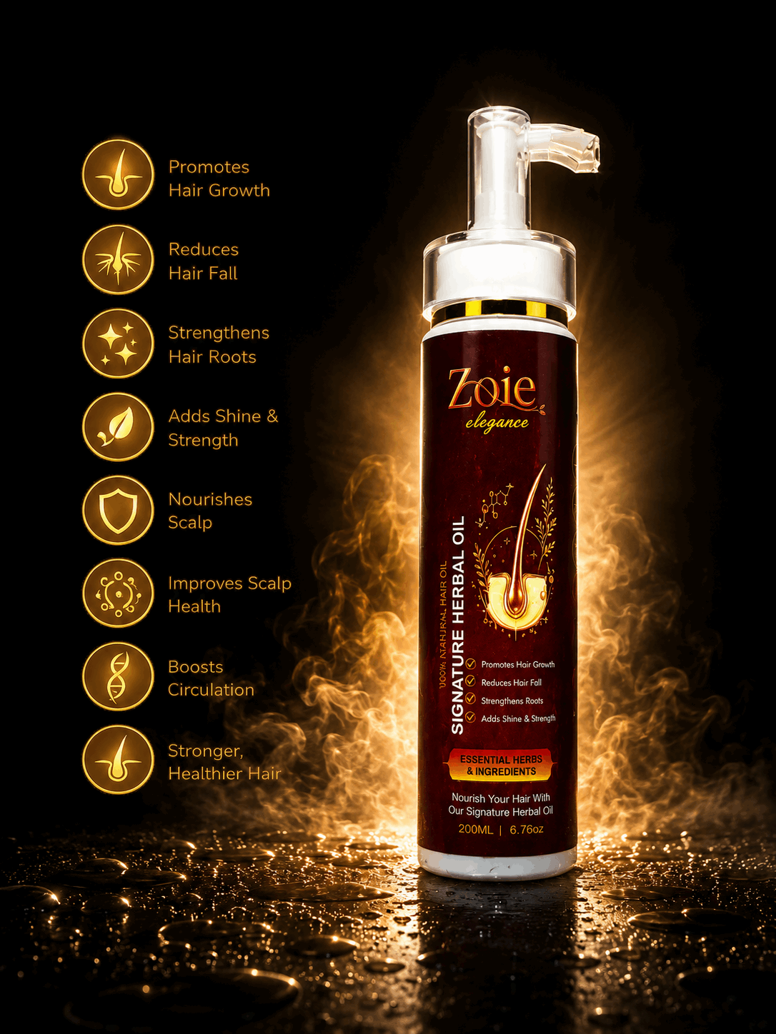 Signature Herbal Oil - Zoie Elegance 100% Natural Hair Oil
