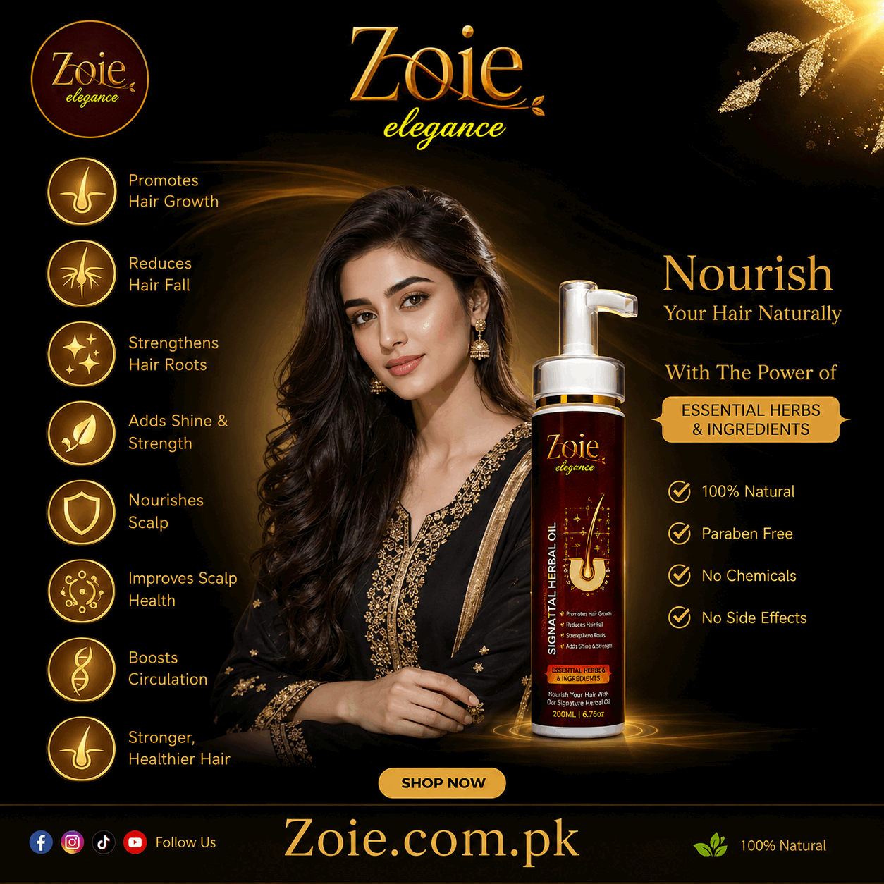Signature Herbal Oil - Zoie Elegance 100% Natural Hair Oil