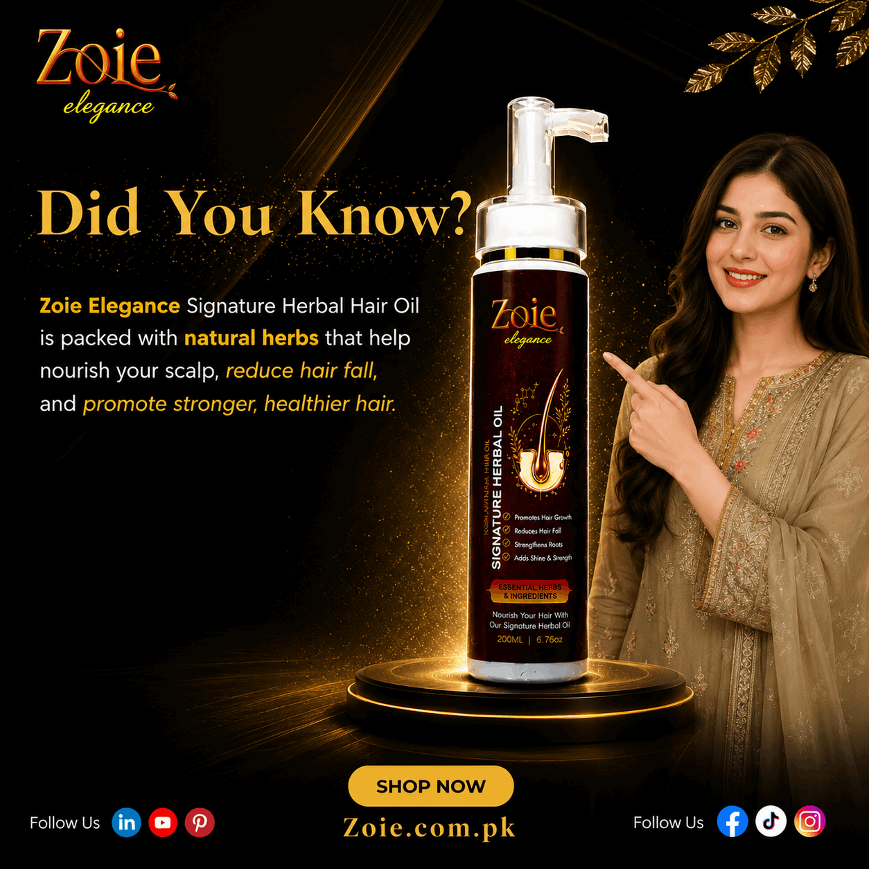 Signature Herbal Oil - Zoie Elegance 100% Natural Hair Oil