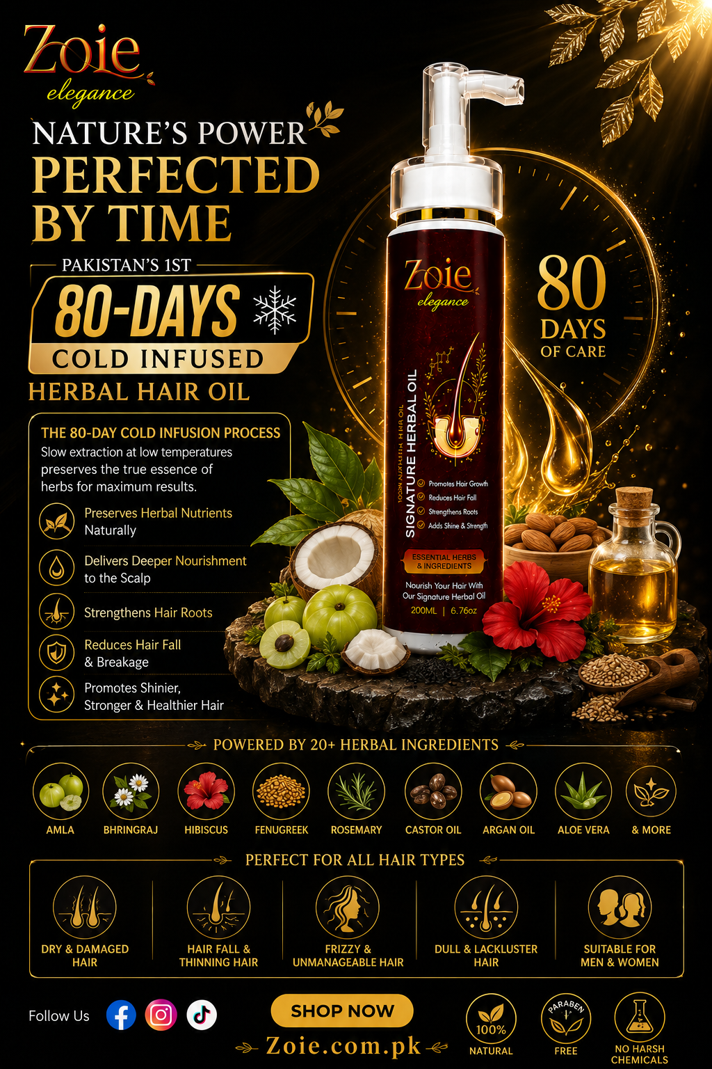 Signature Herbal Oil by Zoie Elegance | 20+ Herbs & 80-Day Cold Infusion